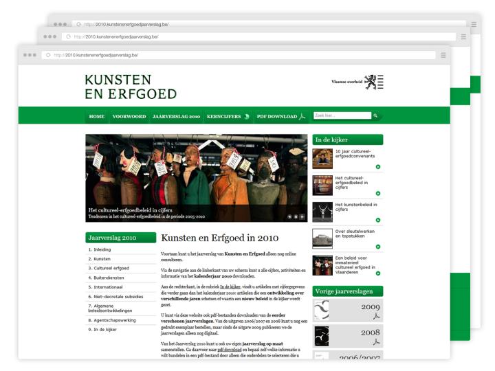 Kunsten en Erfgoed - Website Yearly Report 2010