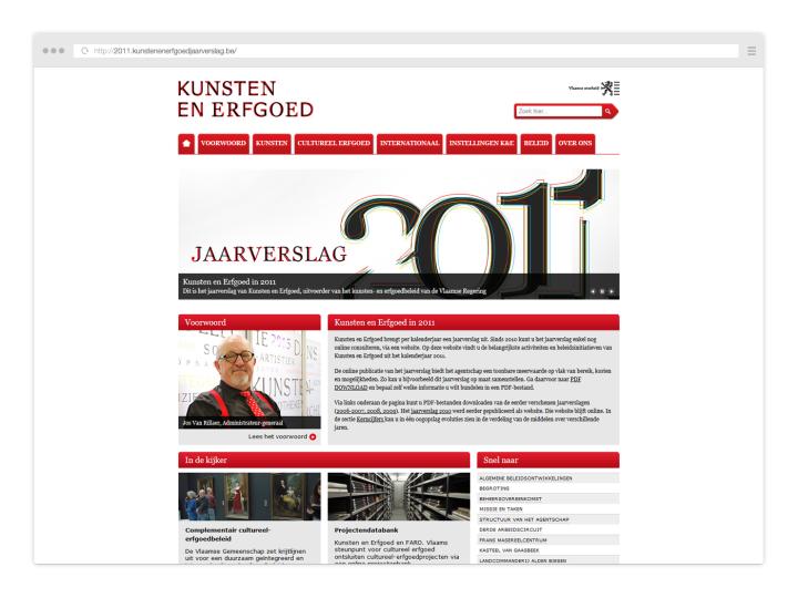 Kunsten en Erfgoed - Website Yearly Report 2011