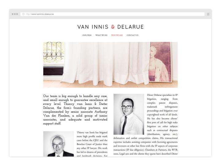 Van Innis & Delarue - Website 2016